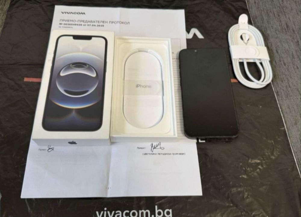 КАТО НОВ 128GB iPhone 16e wallet Гаранция от Vivacom до 2027 Black