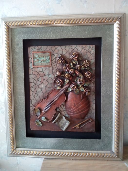 Картина скрипка и розы
