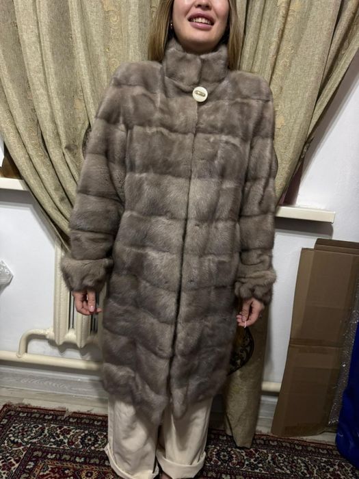 Норковая шуба серая