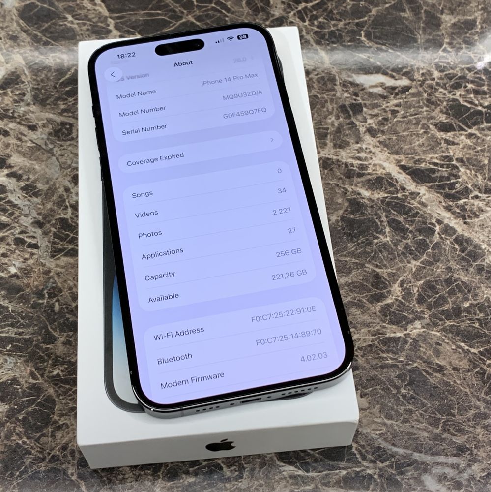 iPhone 14 Pro Max 5G 256GB Space Black