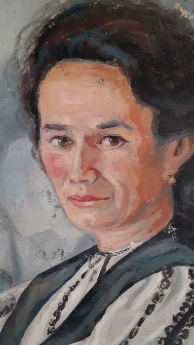 Tablou vechi, ulei pe carton 73x52 cm