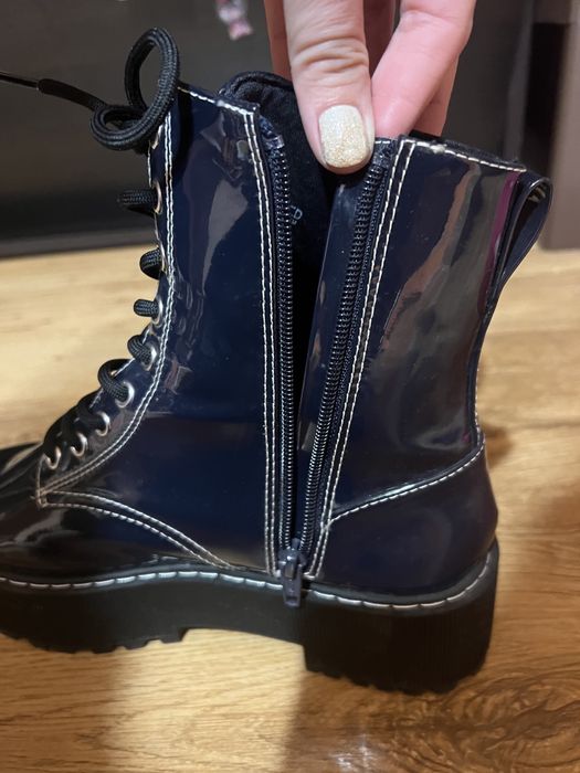 Ghete lacuite h&m albastru platforma 39