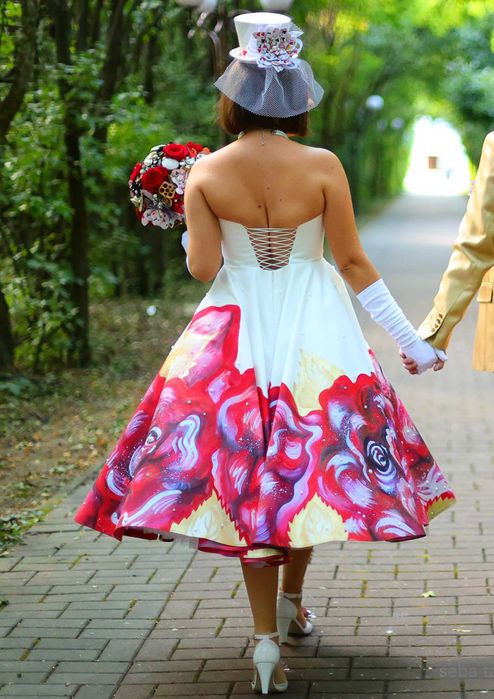 Rochie de mireasă pictată manual