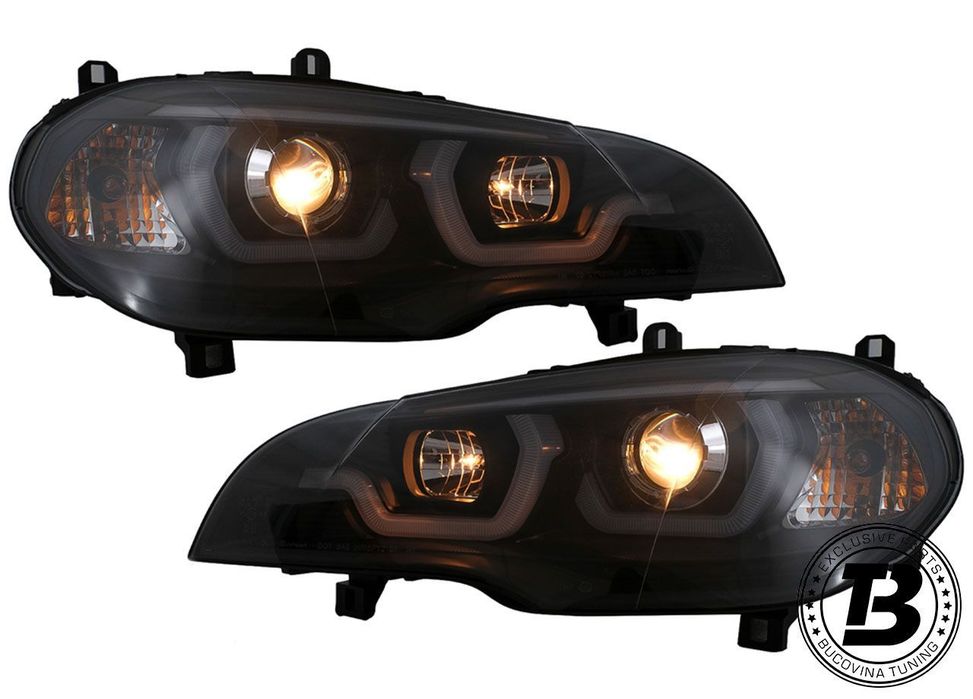 Faruri LED Angel Eyes DRL compatibile cu BMW X5 E70