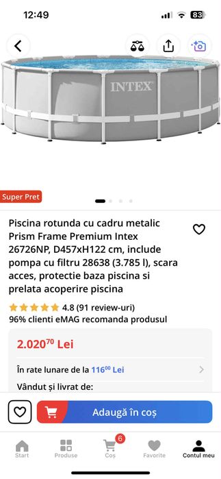 Piscina intex rotunda