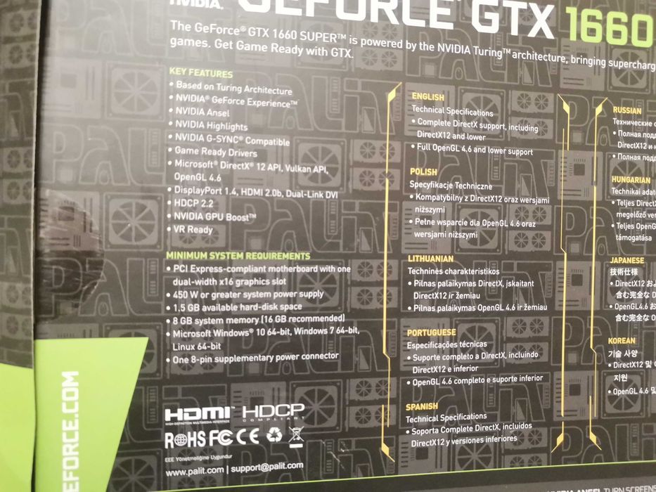GEFORCE Gtx 1660 Super OC 6 GB GDDR6