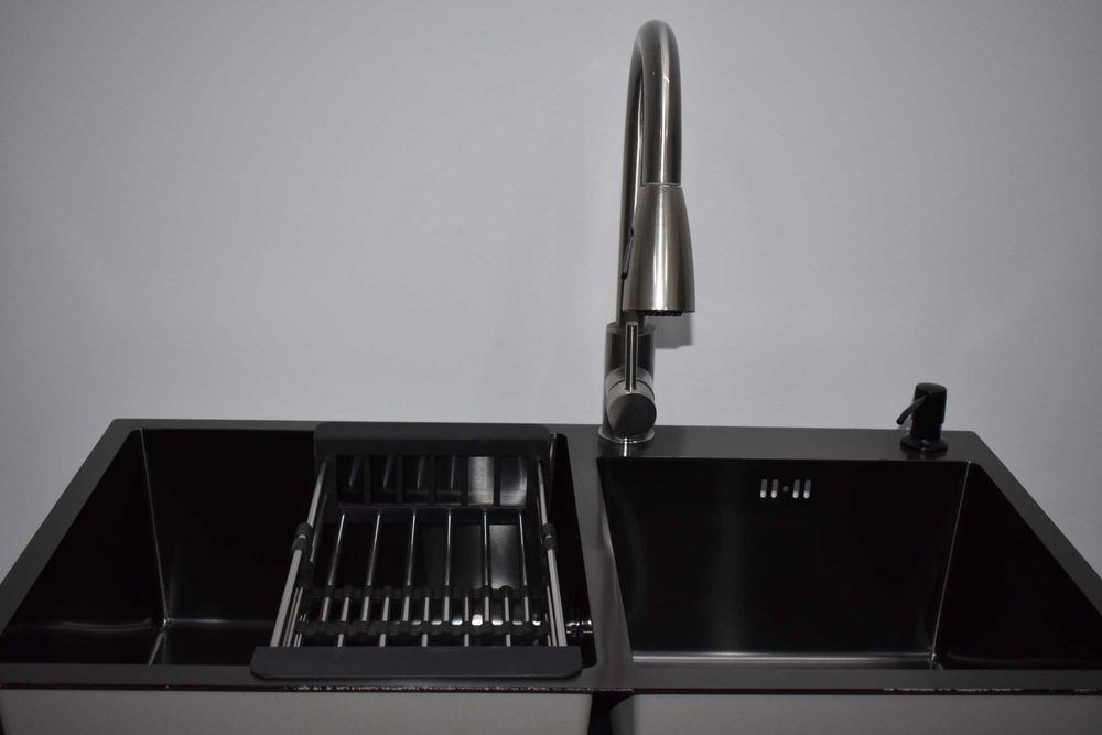 REDUCERE Chiuveta bucatarie inox 2 cuve gri inchis TRANSPORT GRATUIT