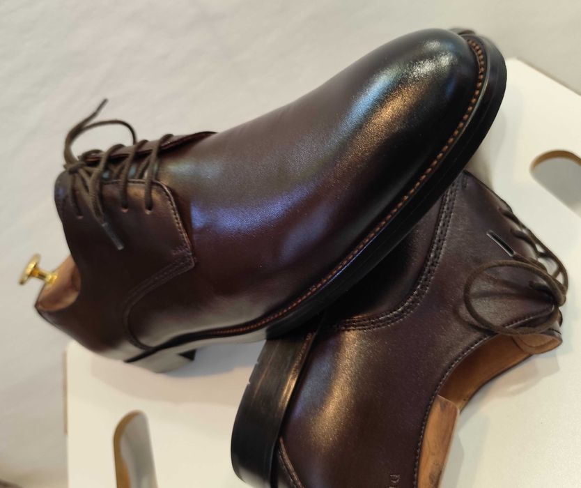 Pantofi derby 42 42.5 43 plain toe DIGEL piele naturala moale maro