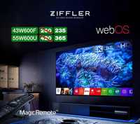 Скидки!!Телевизор Ziffler 43диагональ Smart TV 4K.  3 года гарантии