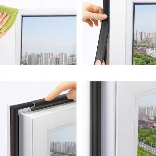 Banda etansare ferestre si usi, impermeabila, 400 x 2.1 cm, negru