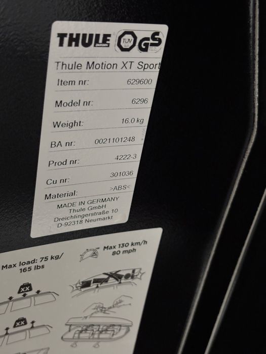 Thule Motion XT sport Titan lucios