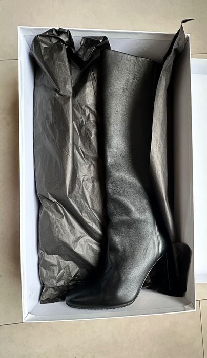 Дамски ботуши естествена кожа, размер 40, черни