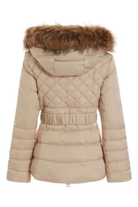 Geacă cu puf GUESS originală - cu finisaj impermeabil, rezisten