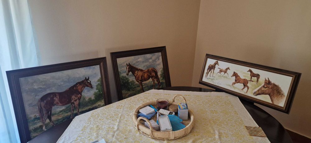 Vand 3 tablouri cu cai (pictura in ulei - origine Germania)