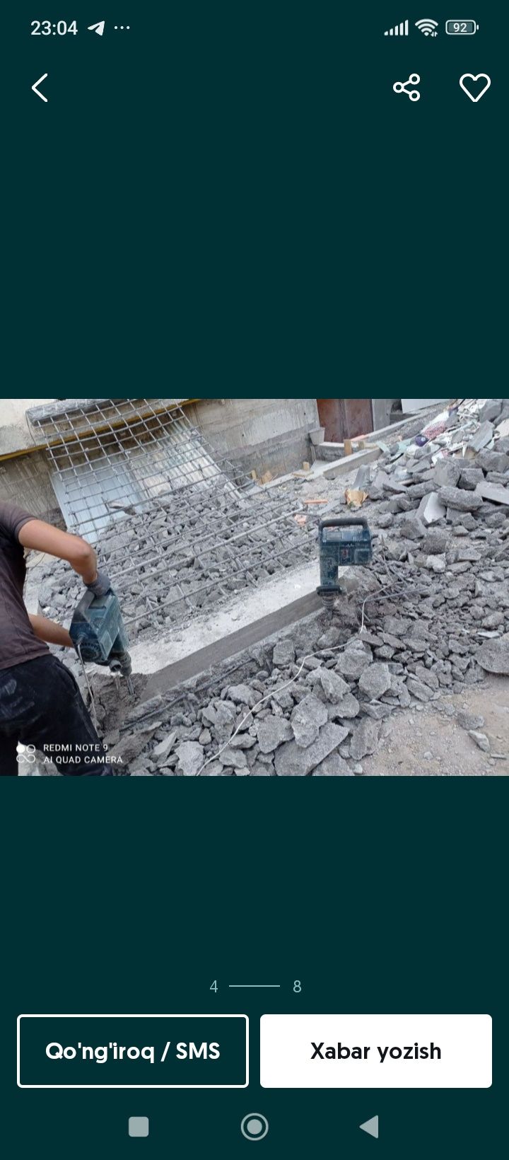 Almazni rezka beton kesish xizmati  almazni bureniya perfarator xizmat
