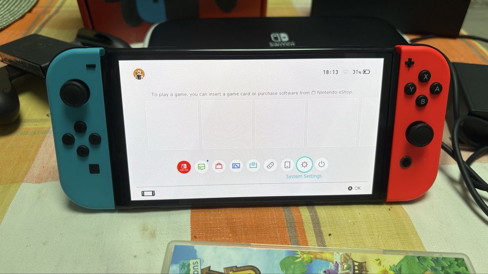 Nintendo Switch Oled+Joc+Card-Pachet Complet-Ca NOU-Cutie-Husa-Super