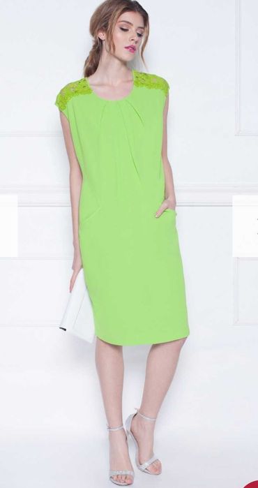 Rochie Nissa verde neon cocktail 40