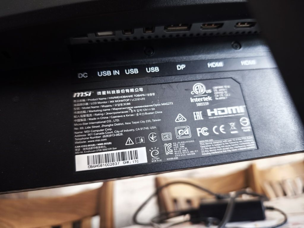 Mонитор MSI Optix MAG 273
