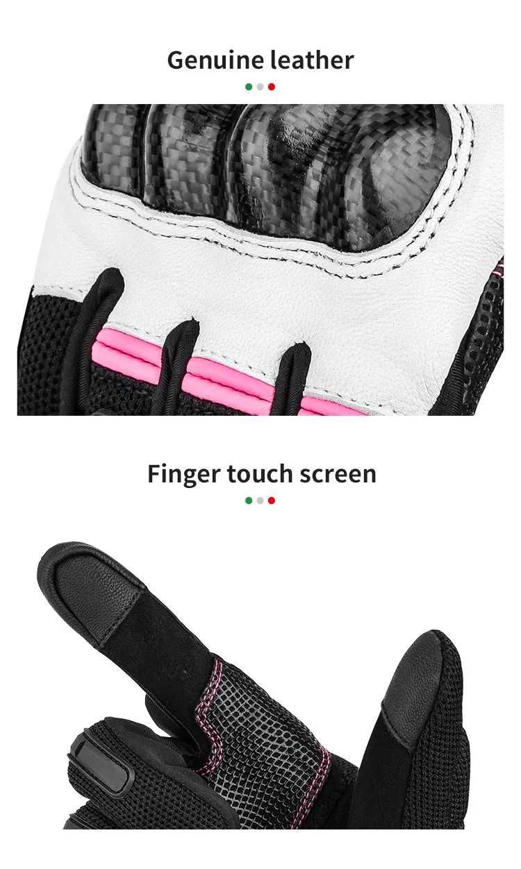 Manusi Moto pentru Femei  protectie articulatii degete touchscreen