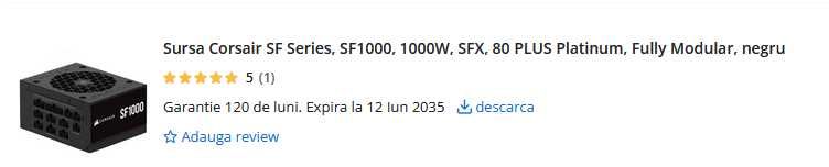 Sursa Corsair SF1000 ATX 3.1 - Cybenetics Platinum