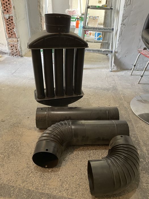 Радиатор за камина и кюнци 5 ребра, черен мат