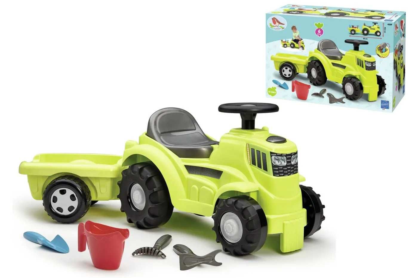 Tractor ride on cu remorca pentru copii 1-3 ani