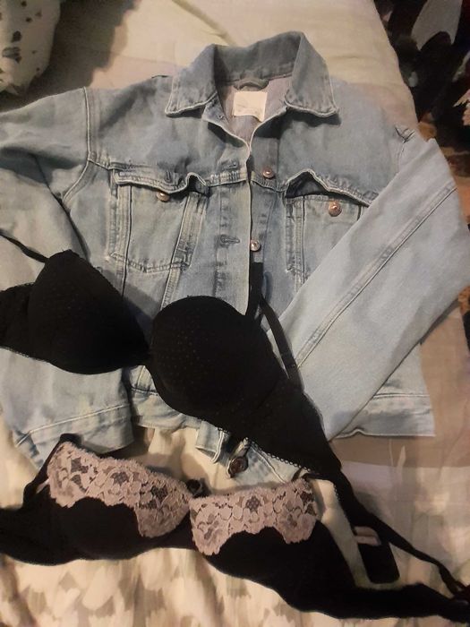 Geaca de blugi damă Zara si 2 sutiene  mărime XS-S