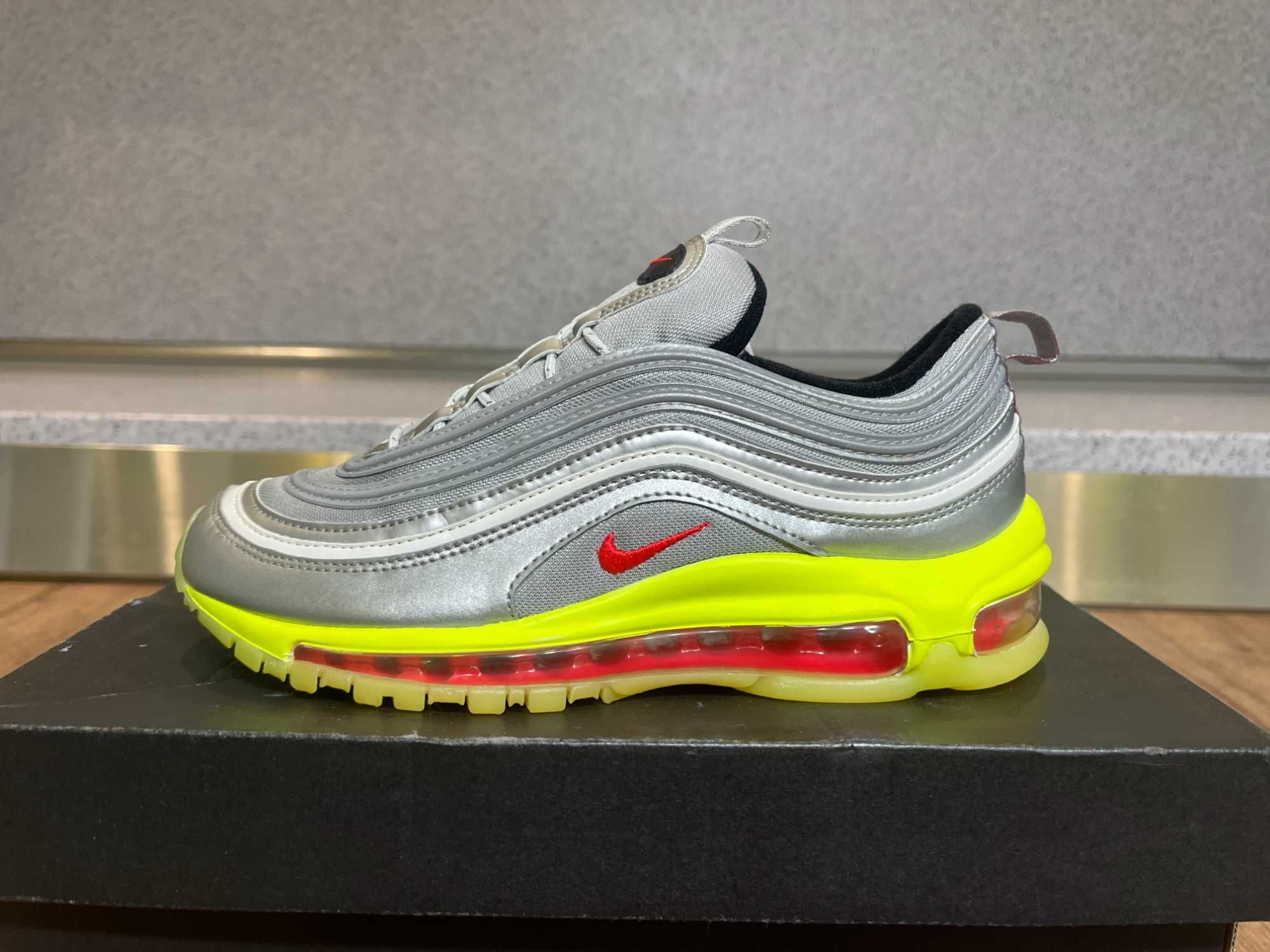 ОРИГИНАЛНИ *** Nike Air Max 97 Rft Metallic Silver/Red Orbit/Volt
