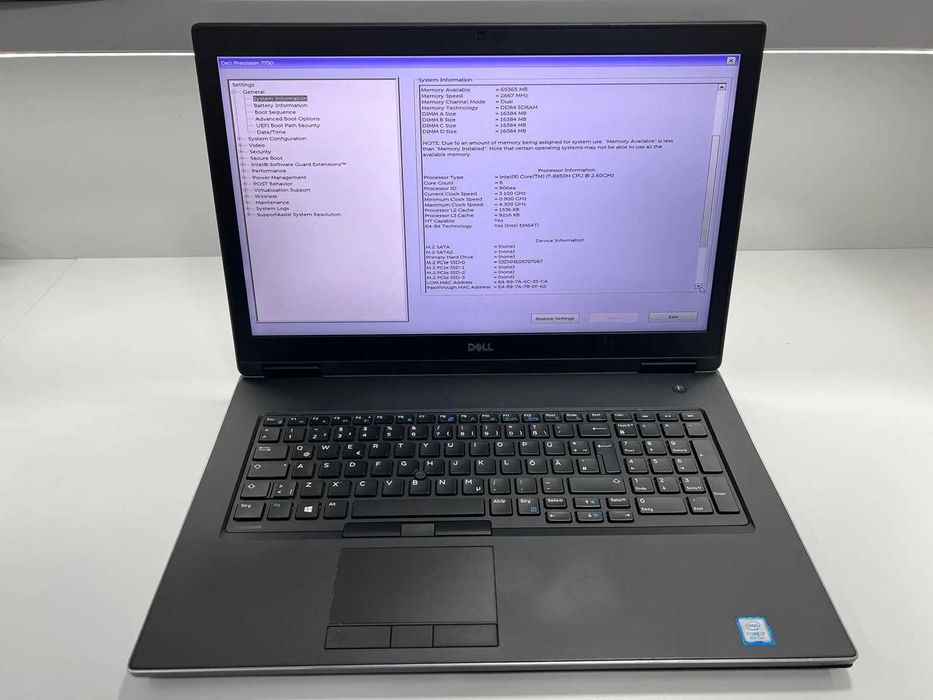 Laptop/Workstation Dell Precision 7730 i7 64GB RAM QUADRO  P5200 16gb