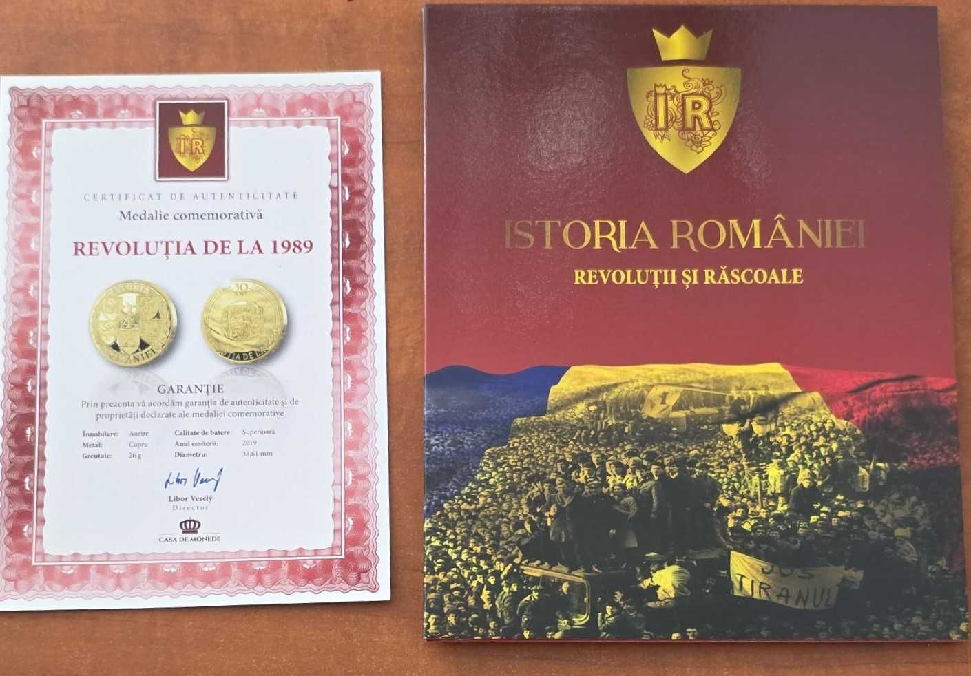 Medalie comemorativa - Revolutia de la 1989+certificat garantie&album