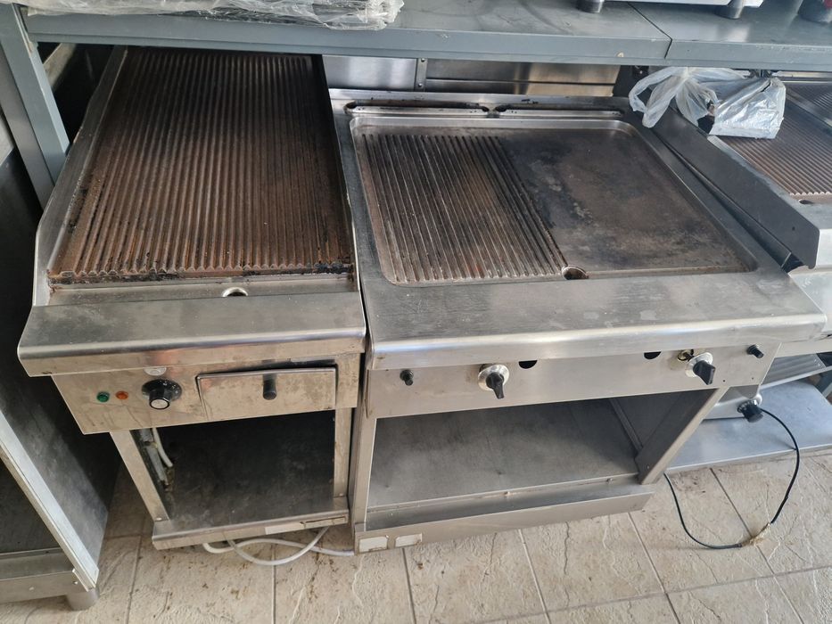 Gratar electric, Gratar roca vulcanica pe gaz, cu banc, din inox