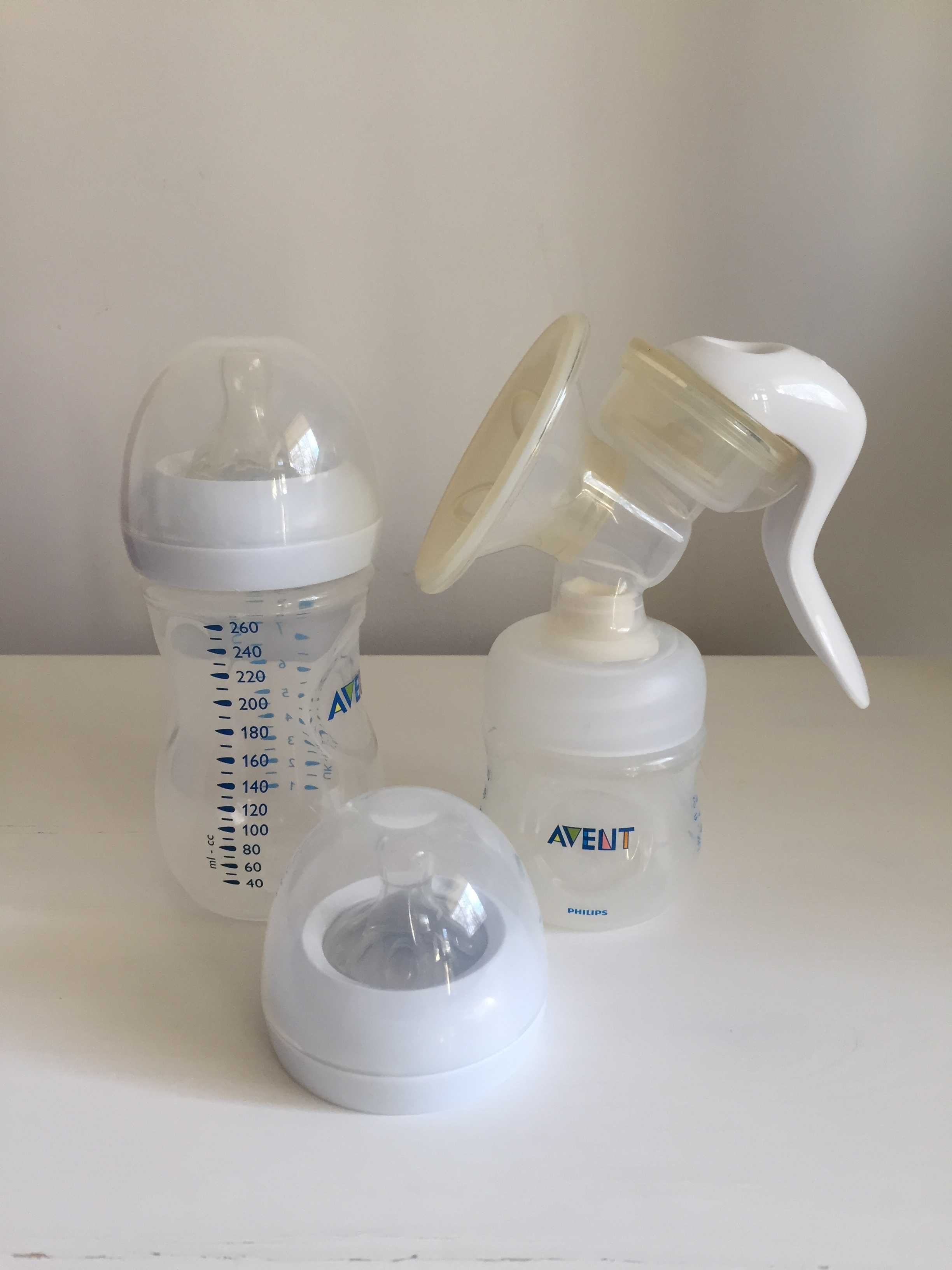 Ръчна помпа Philips Avent, шише за хранене Avent Natural, подплътнки