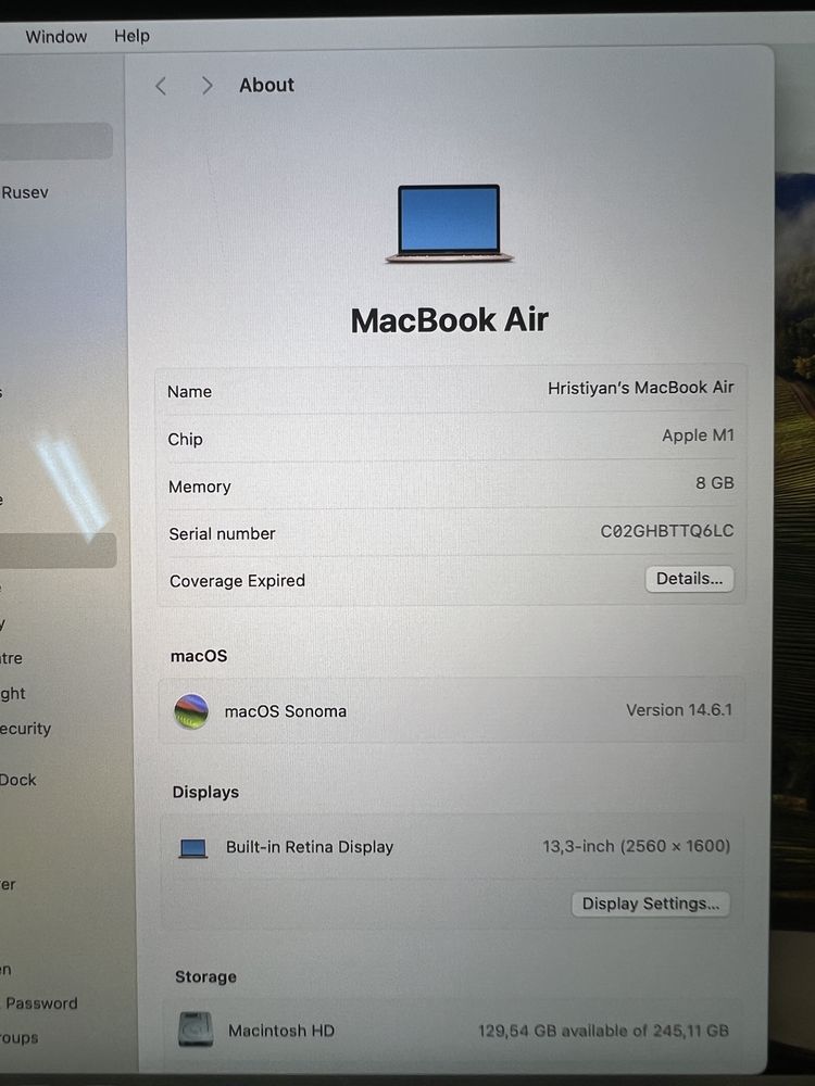 USA RoseGold Macbook AIR 256GB 8RAM за части