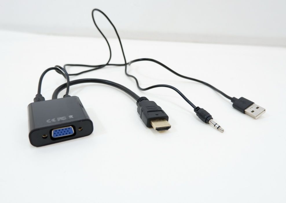 Переходник HDMI на VGA с аудио выходом и доп питанием (для PS4)