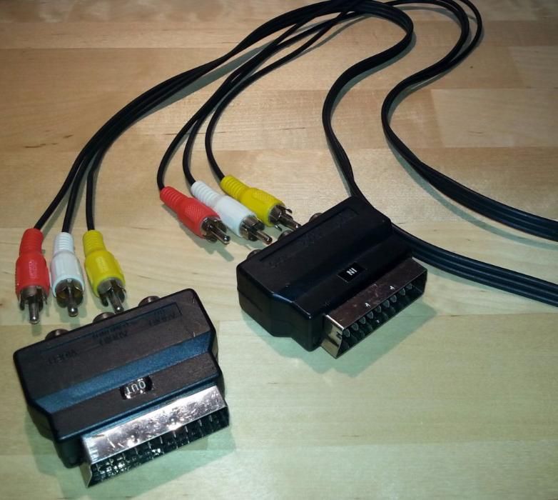 Cablu RCAx3 tata-tata + adaptoare SCART 2m