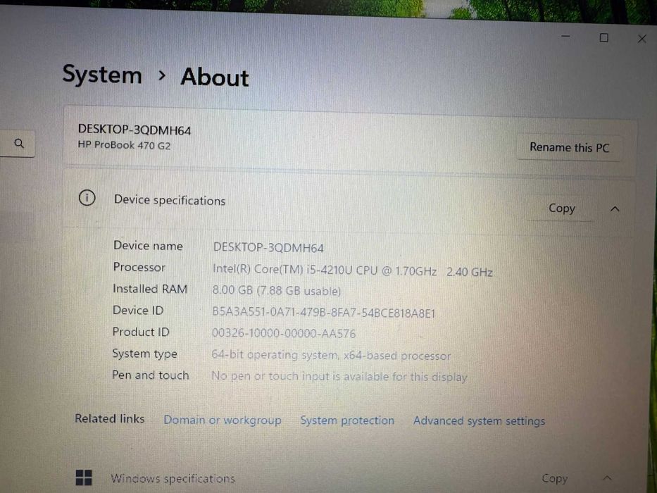 Laptop HP ProBook 470 G2-Display 17.3 FHD -Core i5 -8Gb RAM-Windows 11