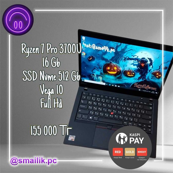 Thinkpad T495/Vega/Ryzen 7 3700U/16 Gb/SSD 512/Гарантия