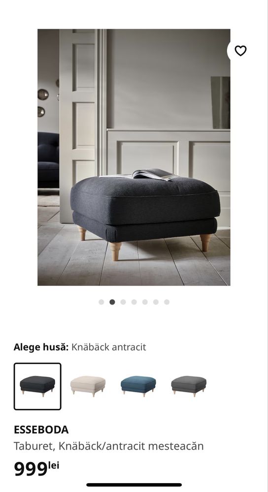 Taburet Ikea ESSEBODA antracit