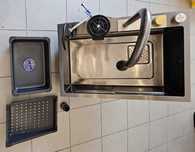 Chiuveta bucatarie cu spalator pahare, dozator sapun, INOX