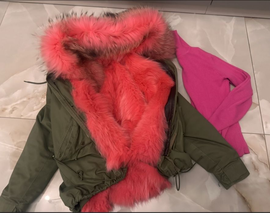 Парка с естествен косъм от лисица