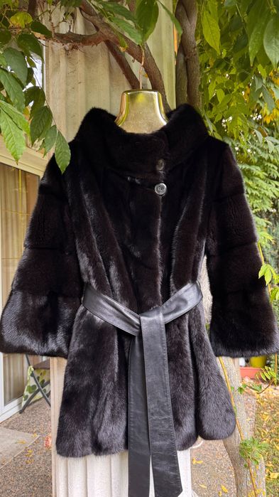 #91 Късо палто от норка.Manakas.Визон.Яке.Естествена кожа с косъм.