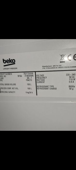 Congelator beko funcțional