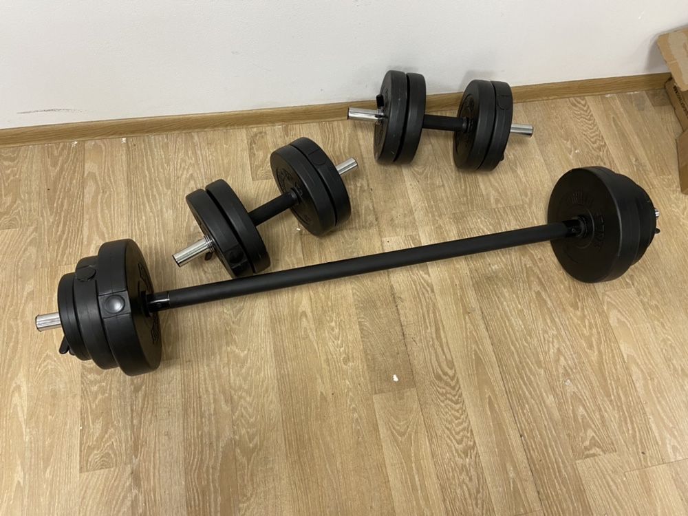 Pachet sala ideal acasa Gantere reglabile+bara haltera made in germany