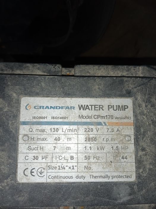 Продам мотор  от воденой насоса грандфар