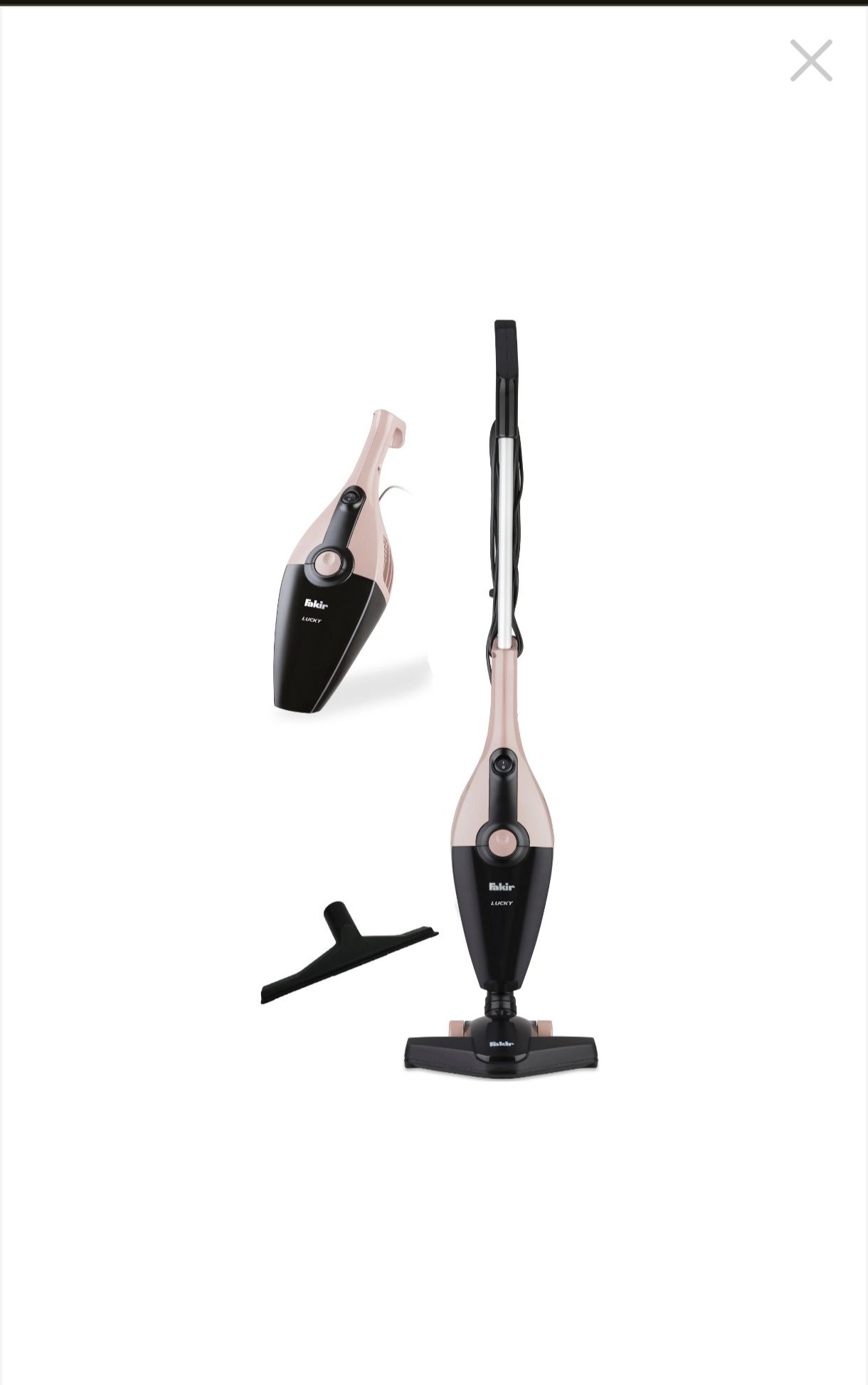 Прахосмукачка Fakir Lucky 2 в 1, Вертикална и ръчна, 800 W, 1 л, Бежов