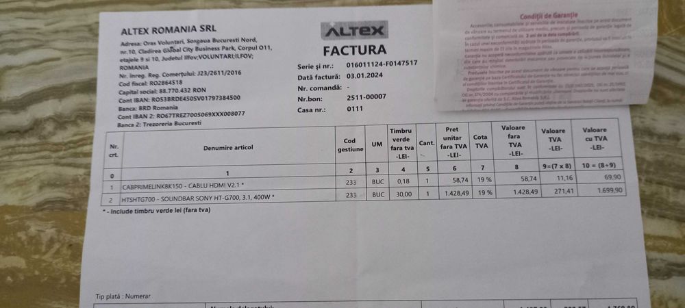 Vand soundbar sony ht