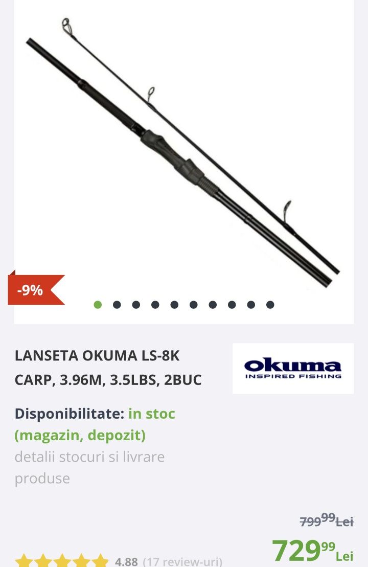 Vand 2 Lansete Okuma ls 8 k & 2 mulinete okuma obsidian osd 1200035 AY