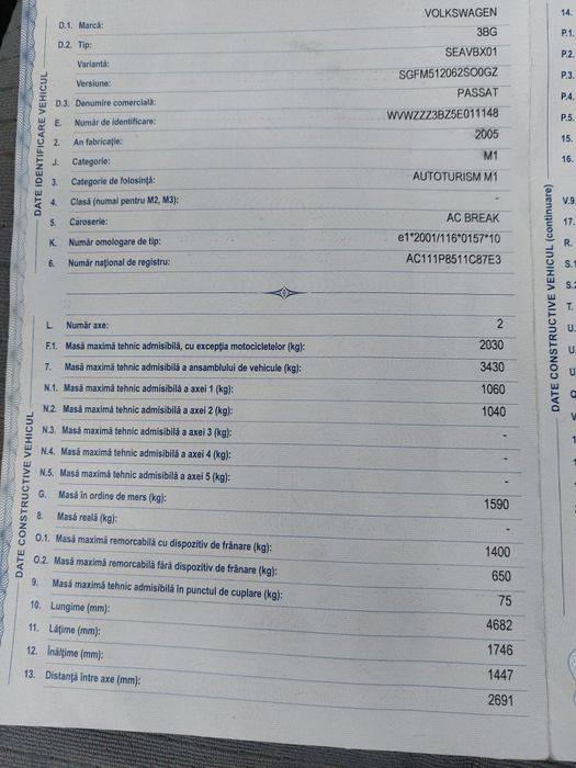 Vw passat 1.9tdi 101 cp cod motor awb