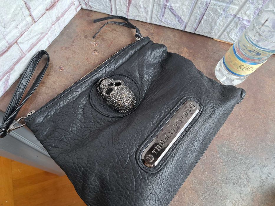 дамска чанта,малка черна чантичка,клъч,протмоне-естествена кожа