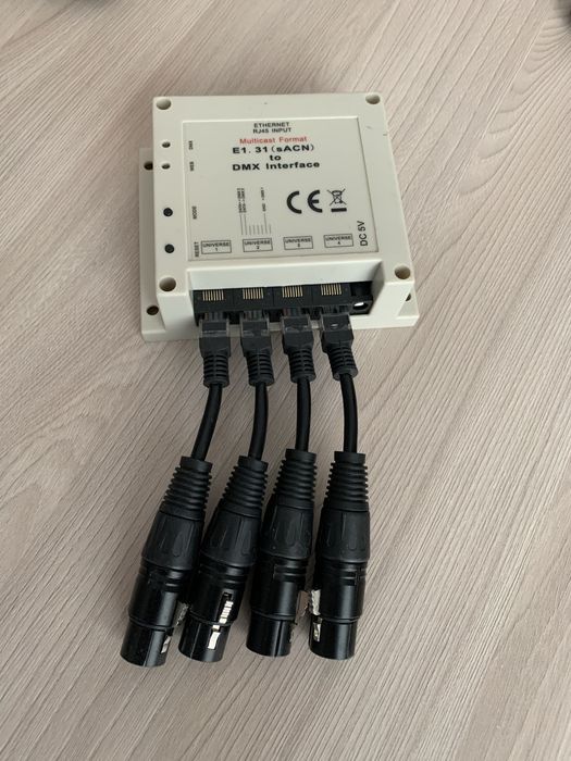DMX Interface E1.31 (sACN) — 4 вселенные, 512 каналов каждая